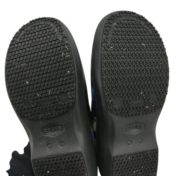 Crocs Neria Pro II Tie Dye Work Clogs Size 10 Womens Dual Comfort Black Pink - Picture 6 of 10